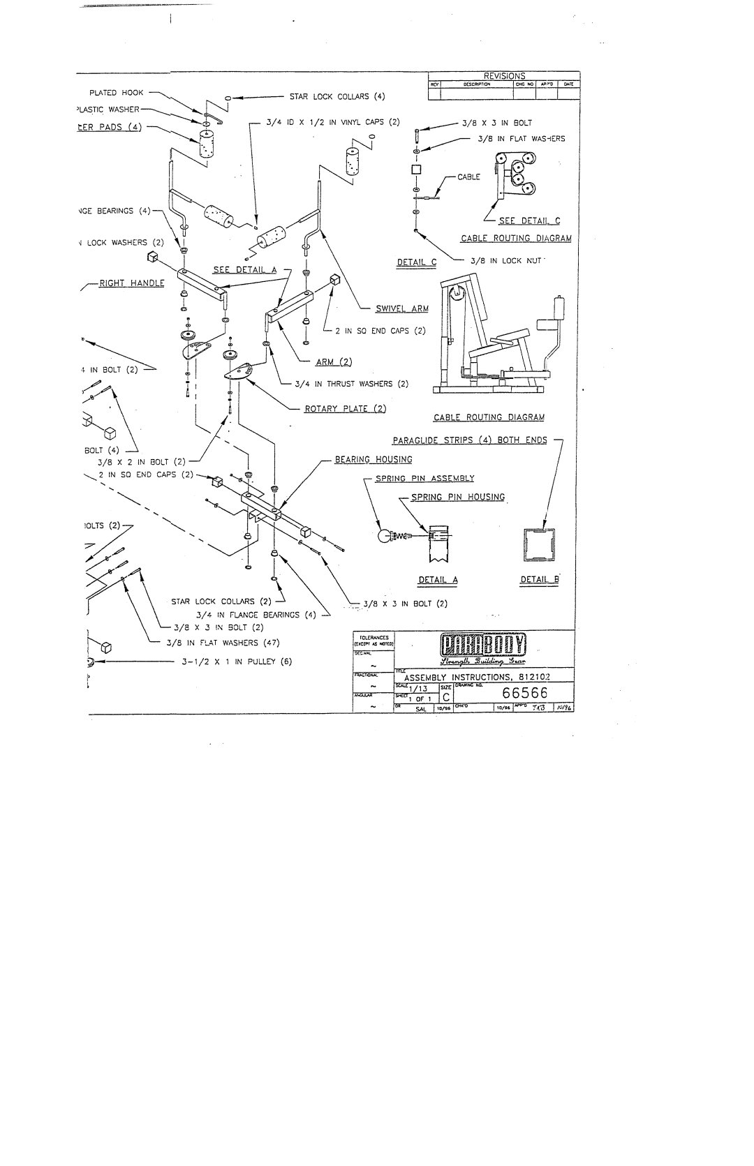 Life Fitness 812102 manual ASSEMBLYINSTRUCTIONS, 81 