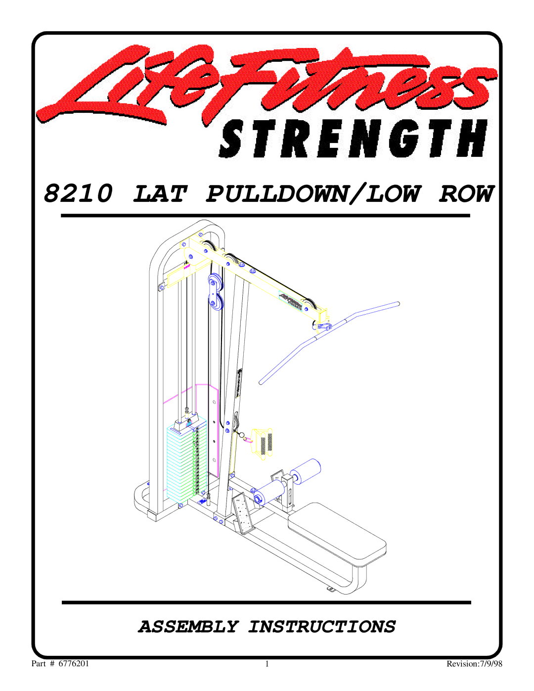 Life Fitness 8210 manual Lat Pulldown/Low Row 