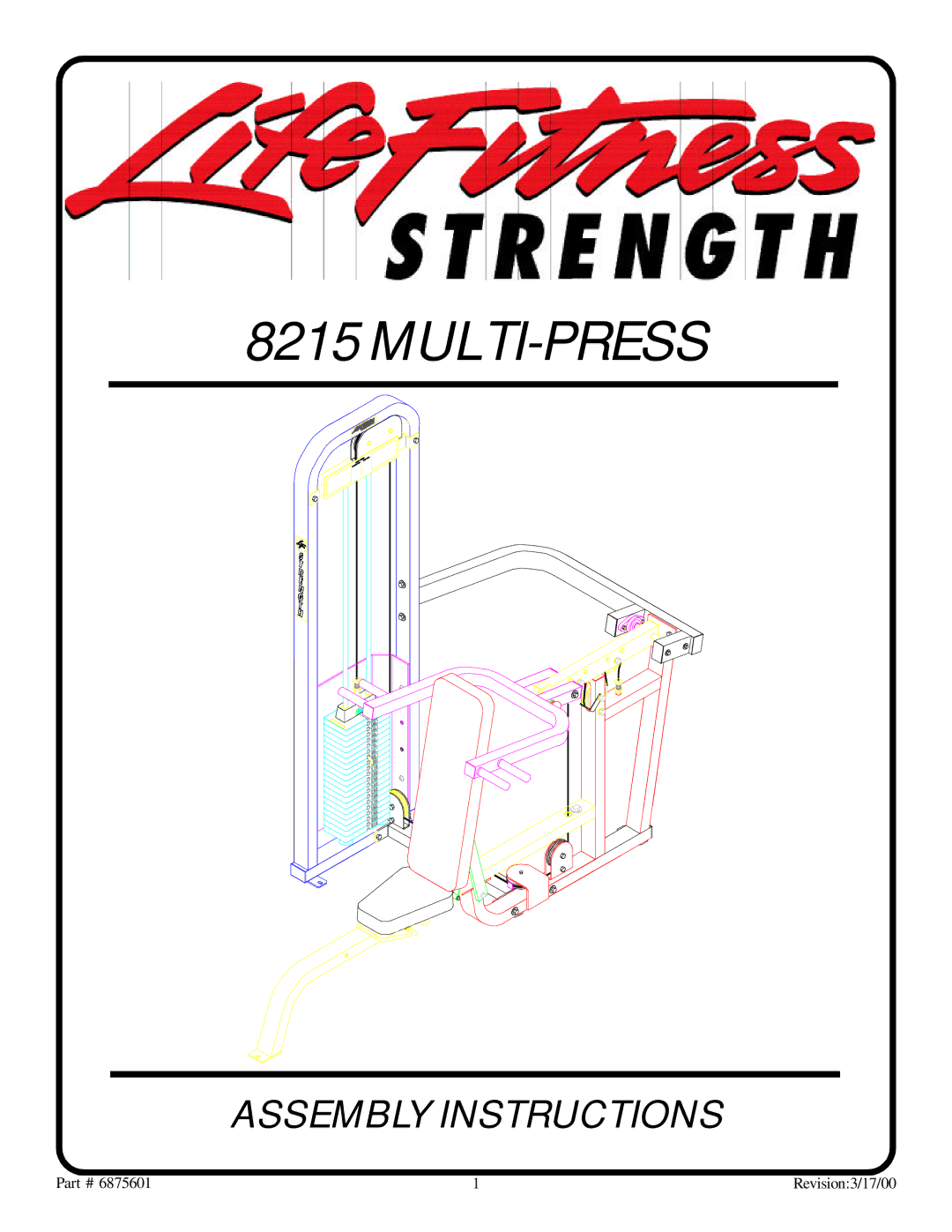 Life Fitness 8215 manual Multi-Press 