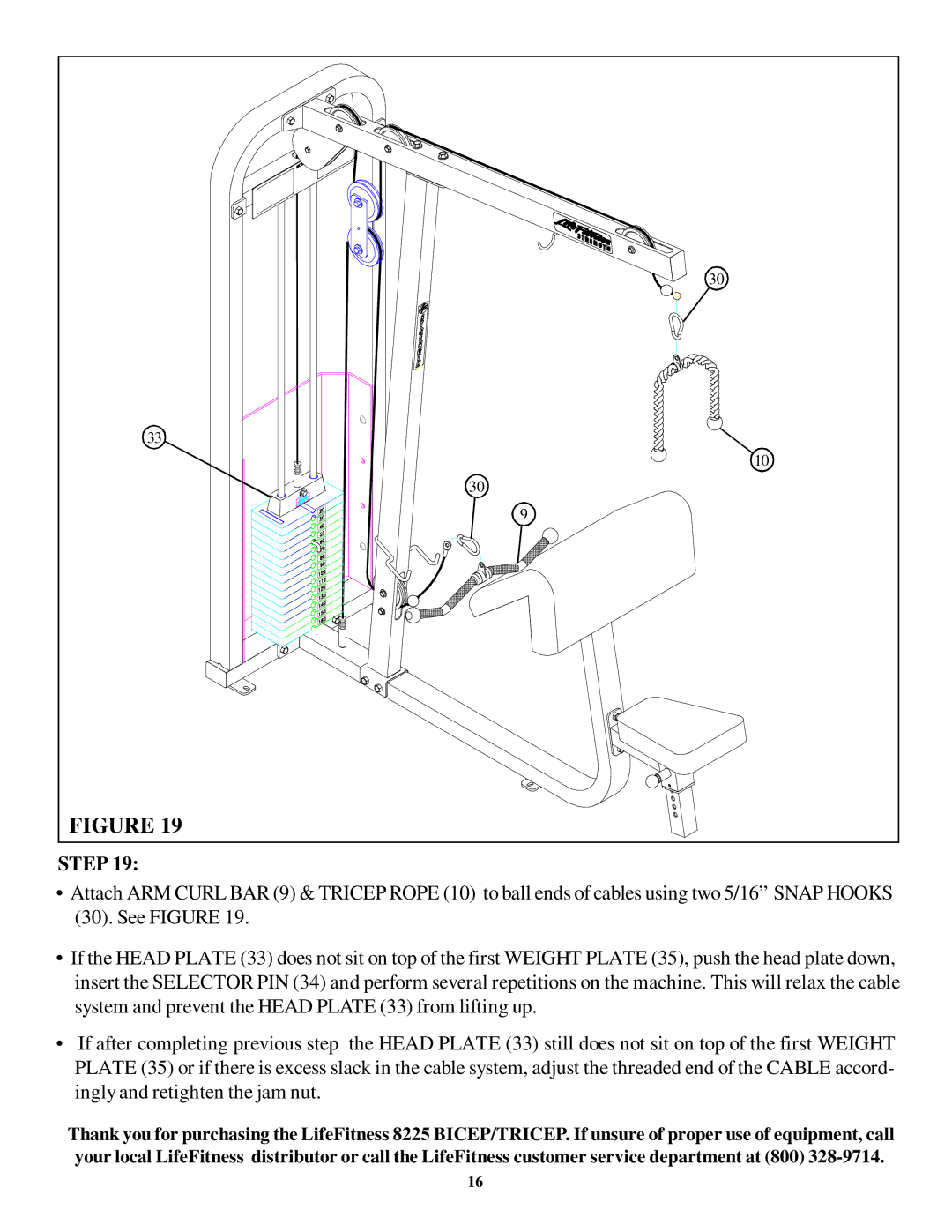 Life Fitness 8225 manual Step 