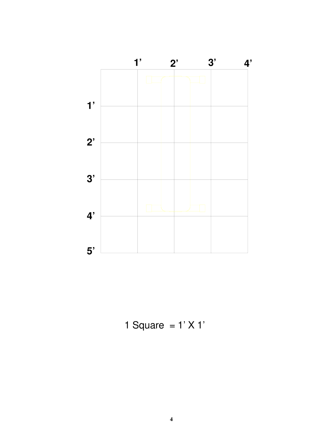 Life Fitness 828 manual Square = 1’ X 1’ 