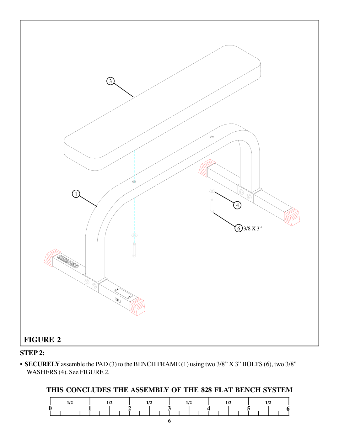 Life Fitness manual This Concludes the Assembly of the 828 Flat Bench System 