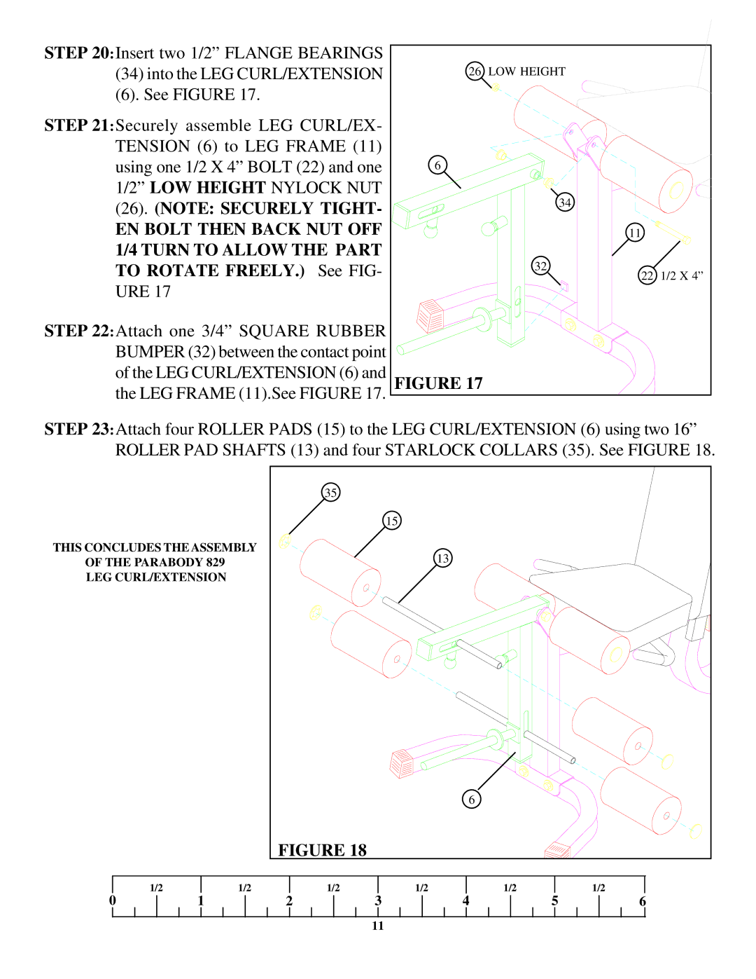 Life Fitness 829 manual LOW Height Nylock NUT 26. Note Securely Tight 