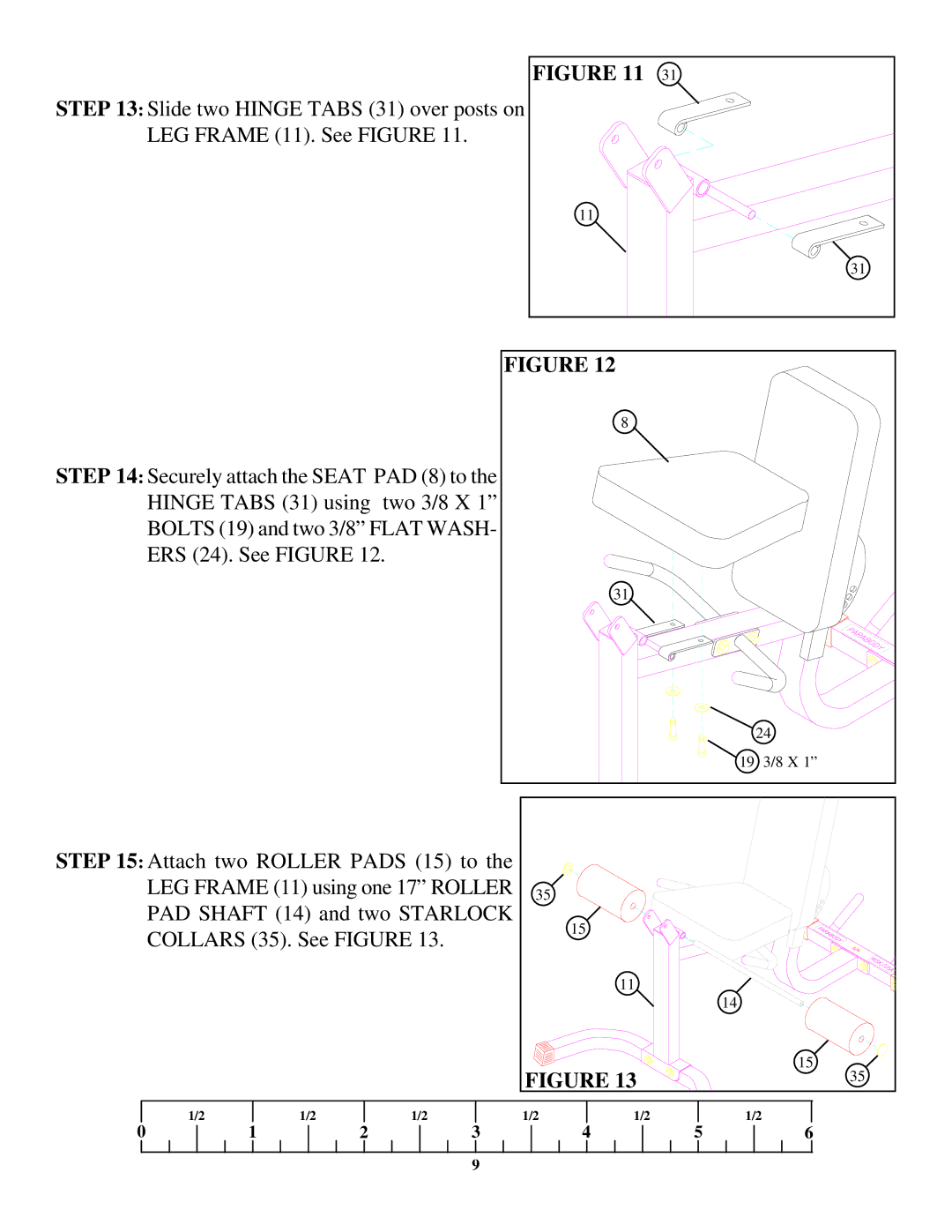 Life Fitness 829 manual PAD Shaft 14 and two Starlock Collars 35. See Figure 