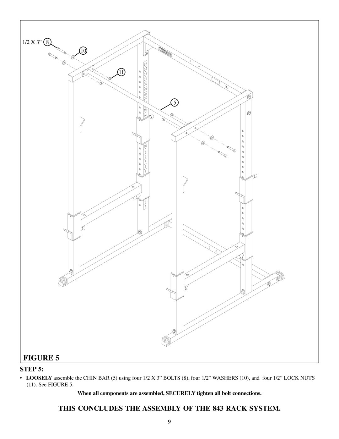 Life Fitness manual This Concludes the Assembly of the 843 Rack System 