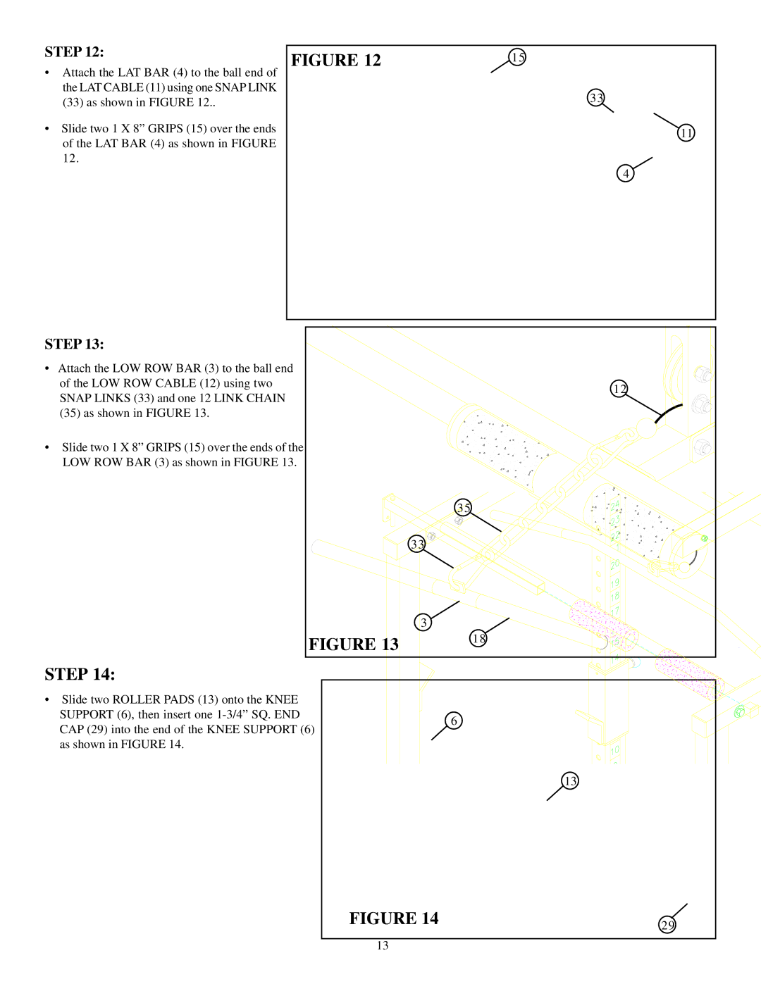 Life Fitness 844 Lat Option manual Step 