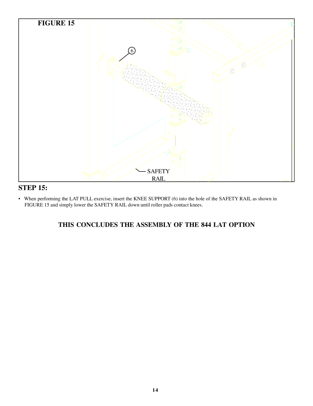 Life Fitness 844 Lat Option manual This Concludes the Assembly of the 844 LAT Option 