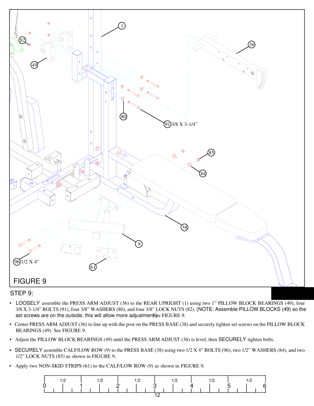 Life Fitness 849 manual 91 3/8 X 3-1/4 