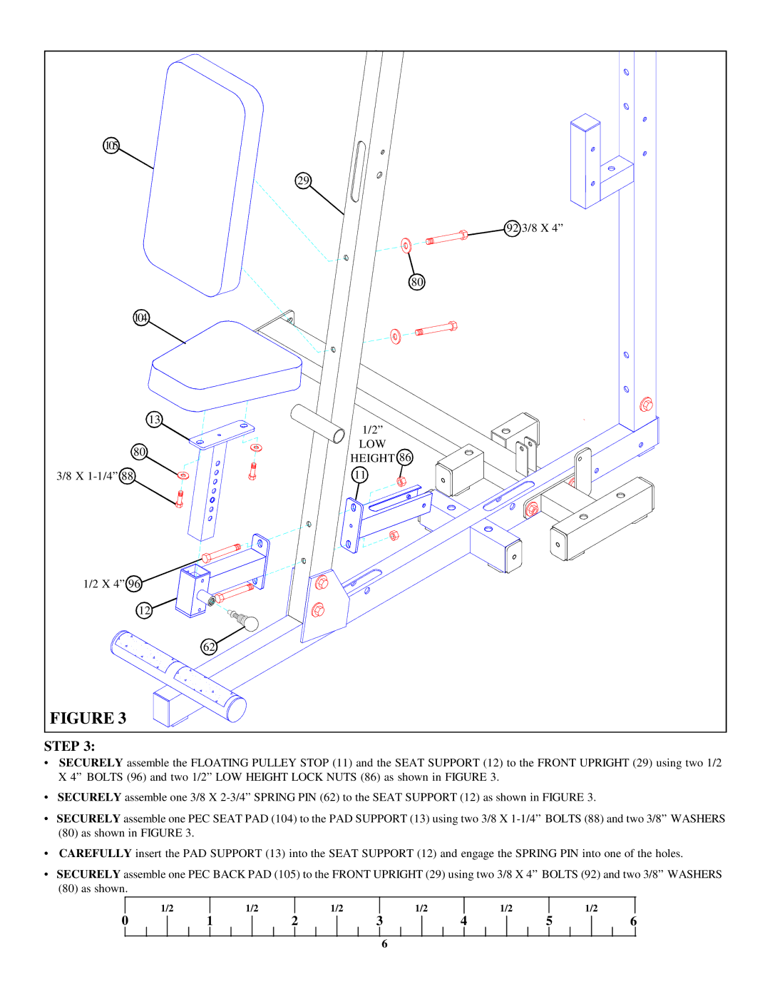 Life Fitness 8500 3 manual 105 104 X 1-1/4 X 4 92 3/8 X LOW Height 86 