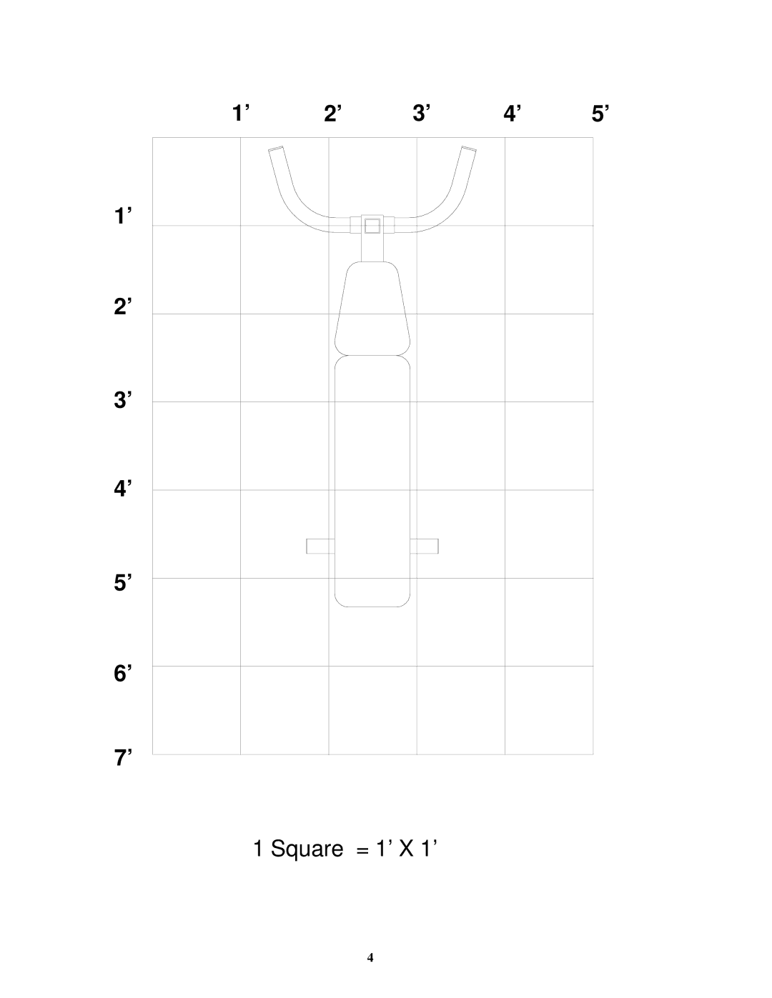 Life Fitness 874 manual Square = 1’ X 1’ 