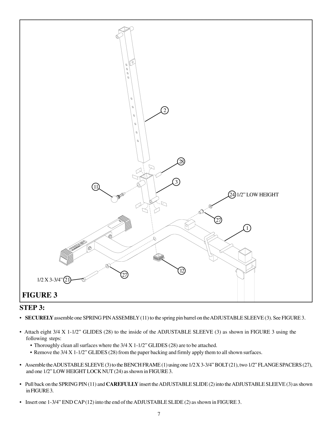 Life Fitness 874 manual 24 1/2 LOW Height 