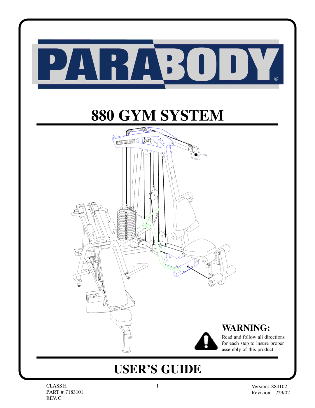 Life Fitness 880 manual GYM System 