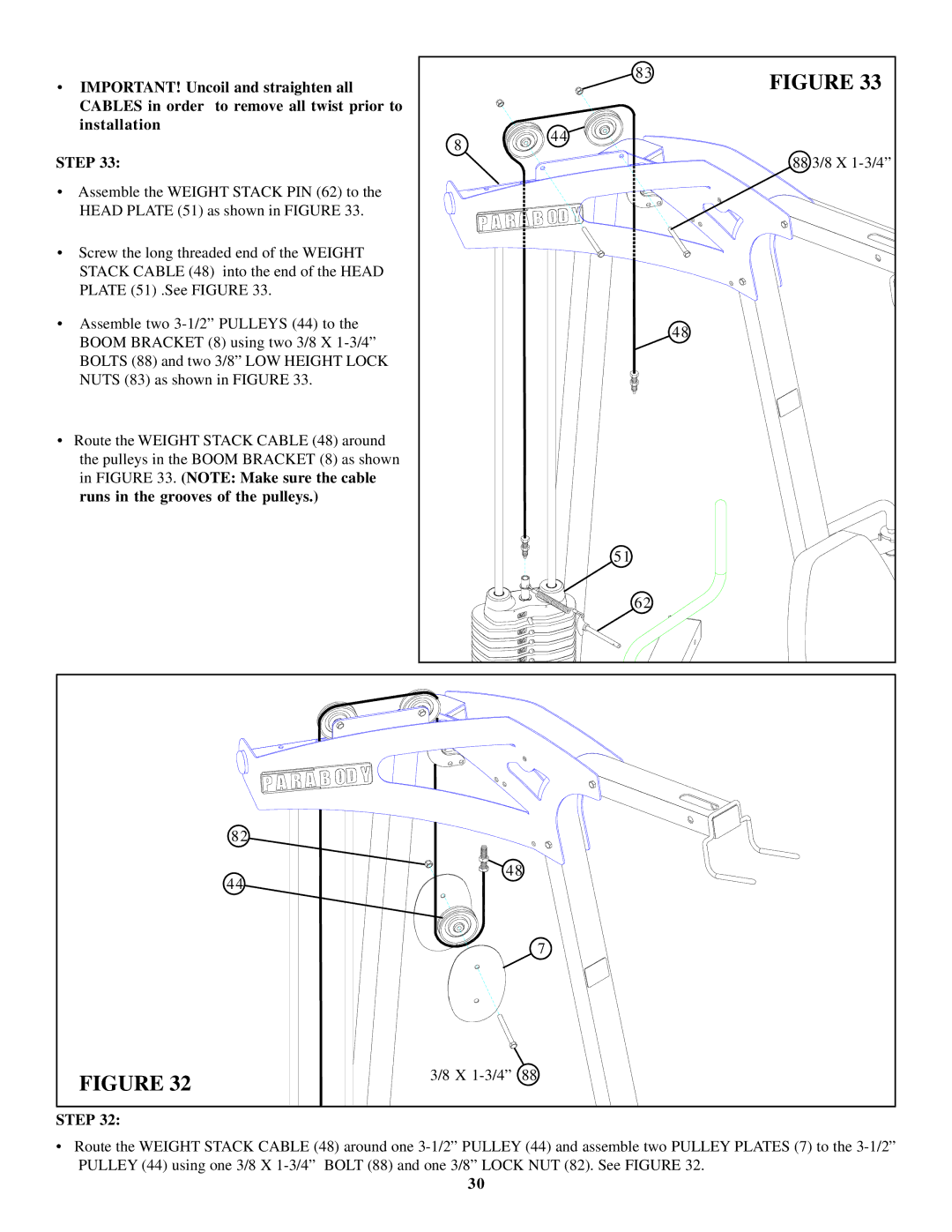 Life Fitness 880 manual 88 3/8 X 1-3/4 