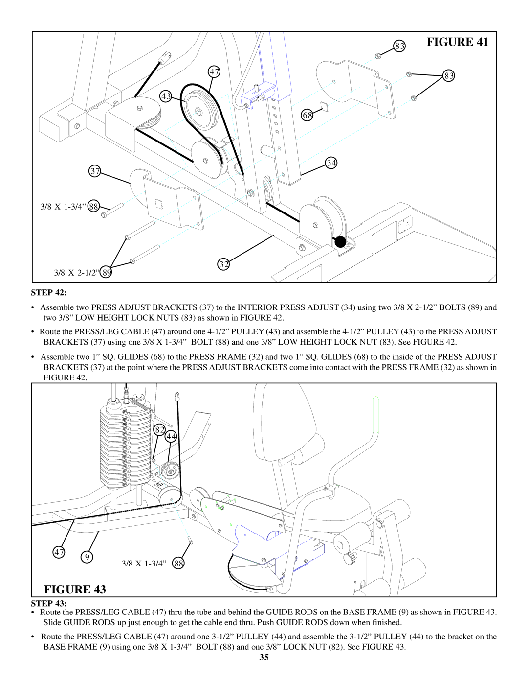 Life Fitness 880 manual X 1-3/4 X 2-1/2 