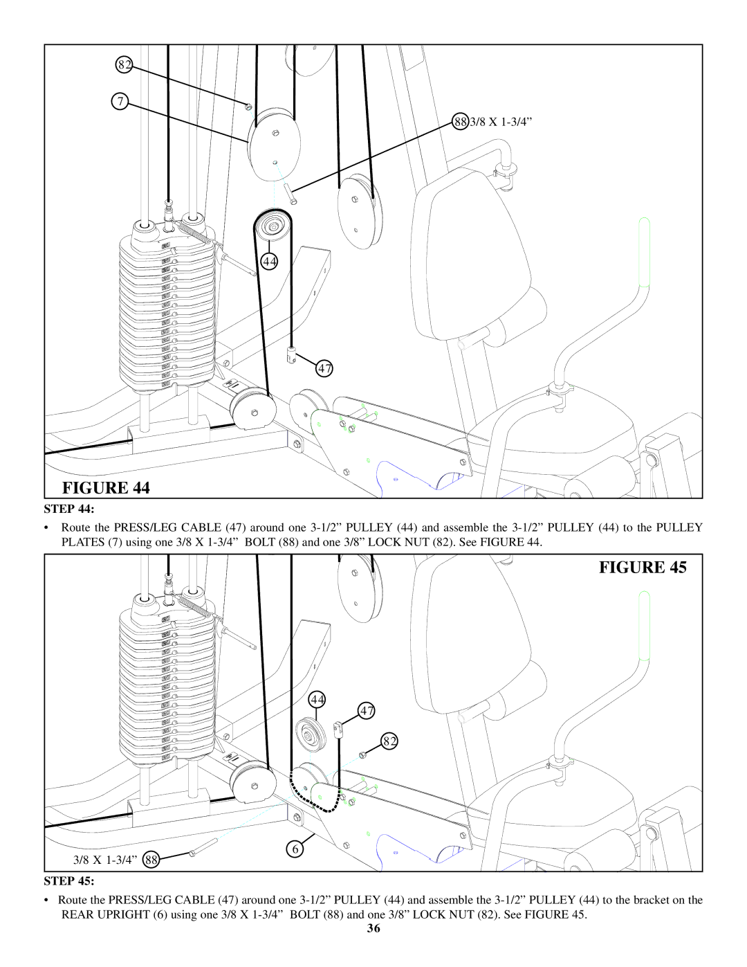 Life Fitness 880 manual 88 3/8 X 1-3/4 