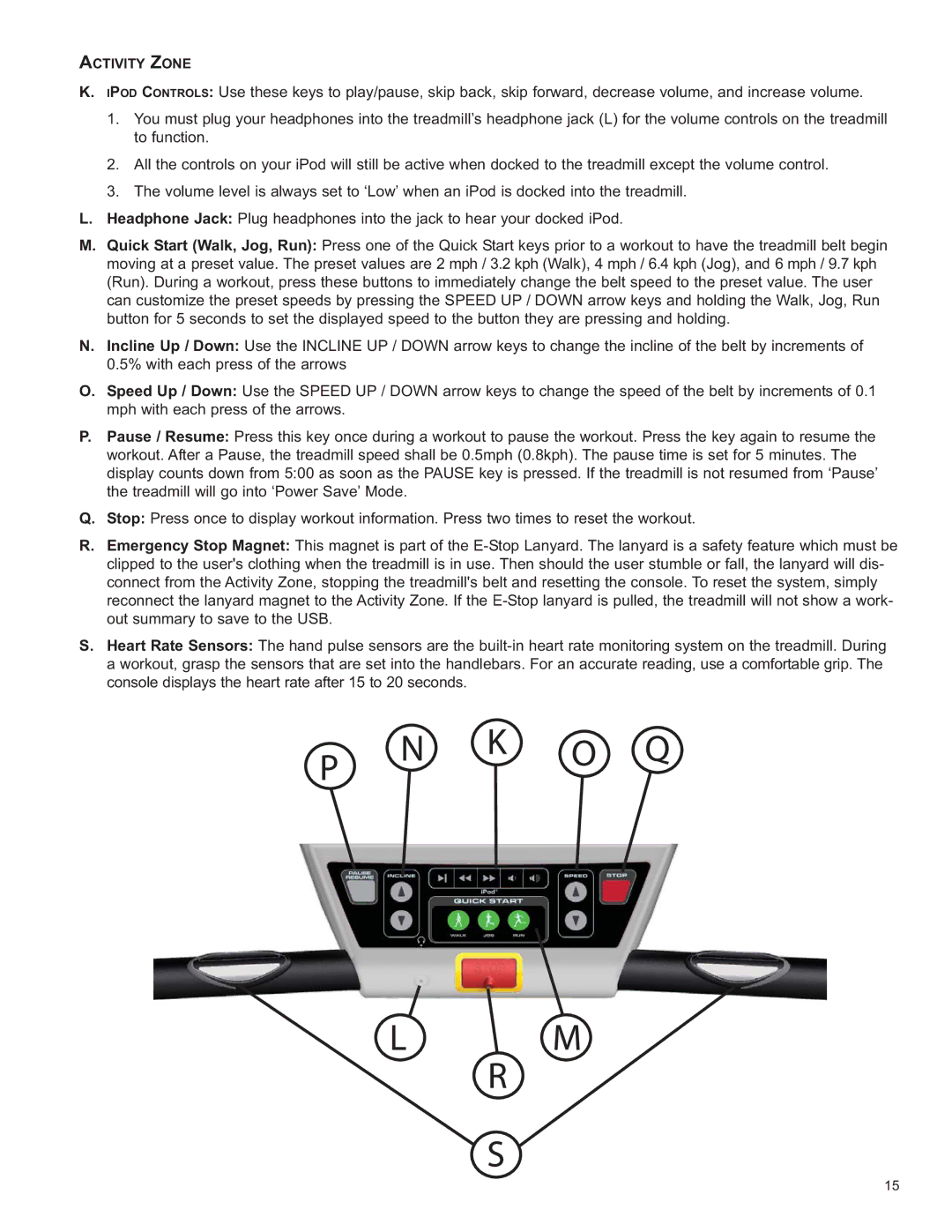 Life Fitness 8860701 owner manual Activity Zone 