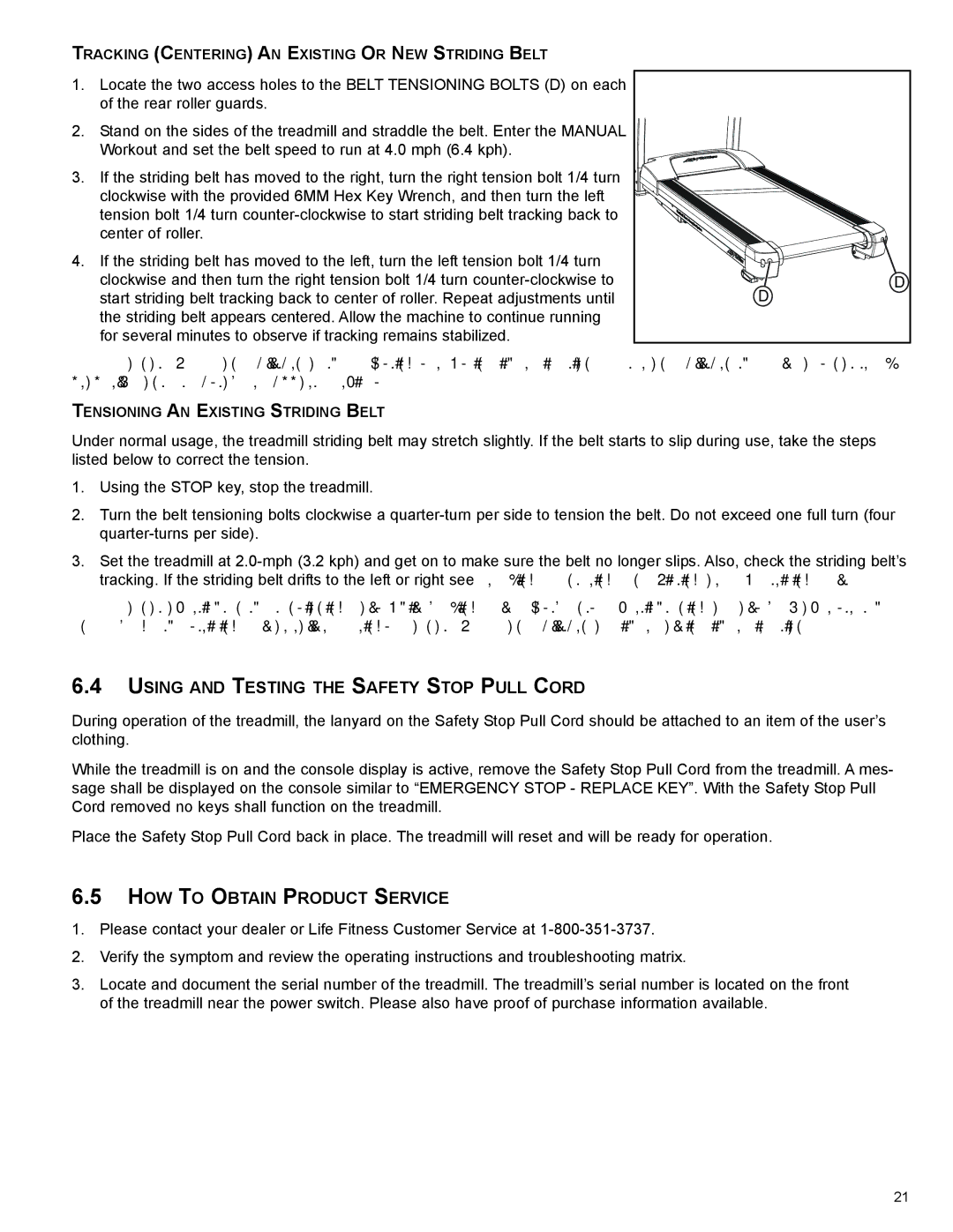 Life Fitness 8972901 REV B-3 owner manual UsING and TesTING THe sAfeTy sTOp pUll COrD, HOW to ObTAIN prODUCT serVICe 