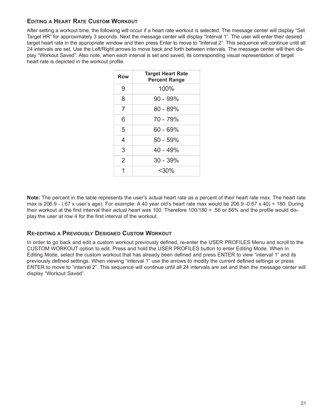 Life Fitness 8975101 REV B-2 owner manual Row Target Heart Rate 