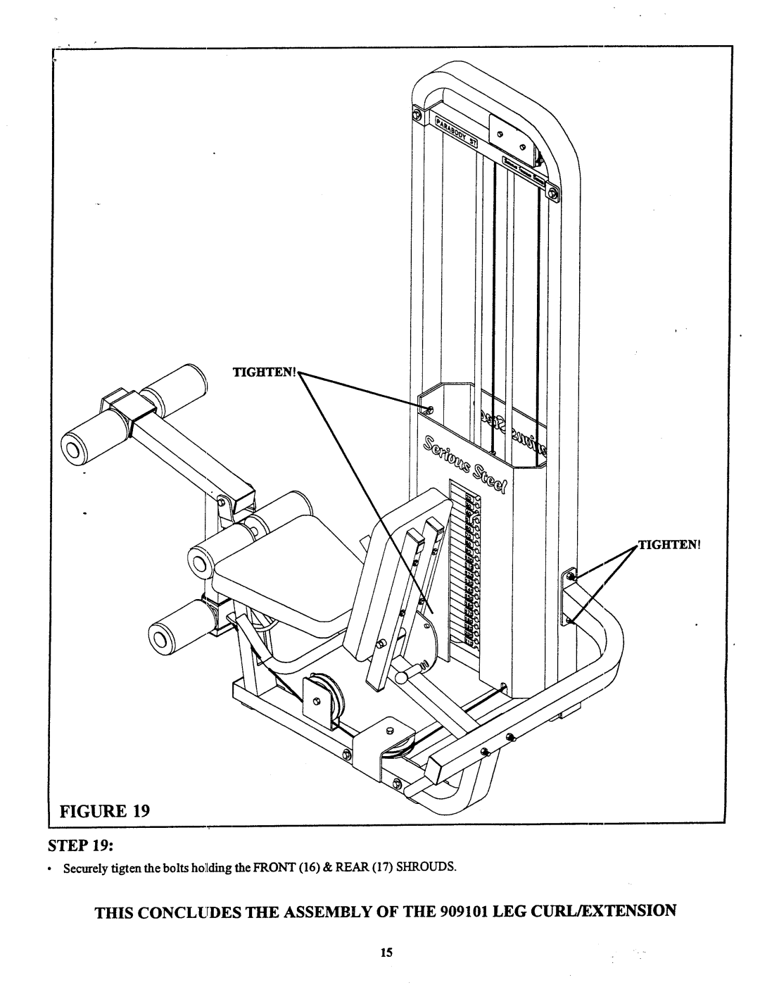 Life Fitness manual This Concludesthe Assemblyof the 909101 LEG CURL/EXTENSION 