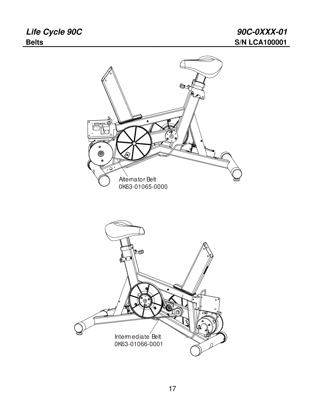 Life Fitness 90C-0XXX-01 manual Belts 