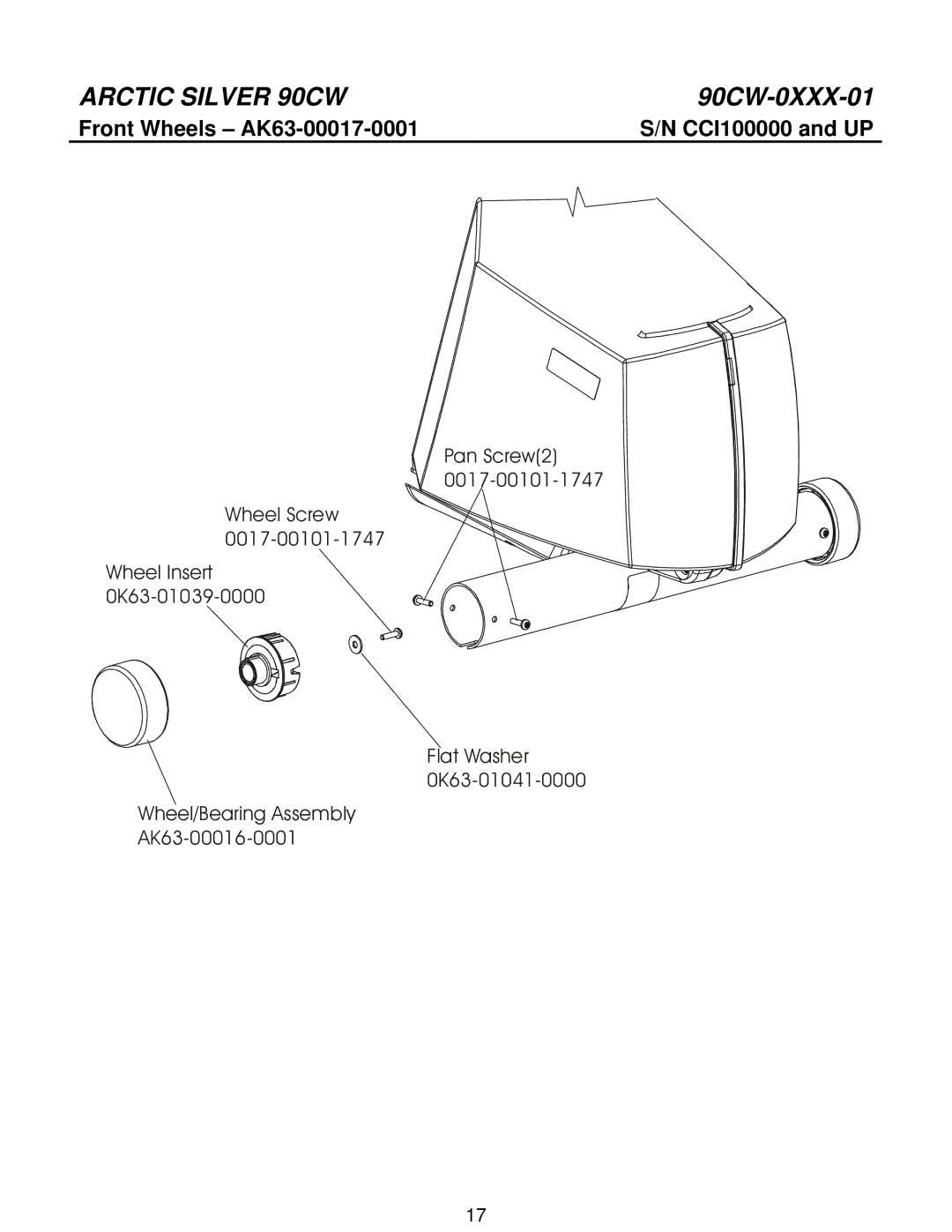 Life Fitness 90CW manual Front Wheels AK63-00017-0001 