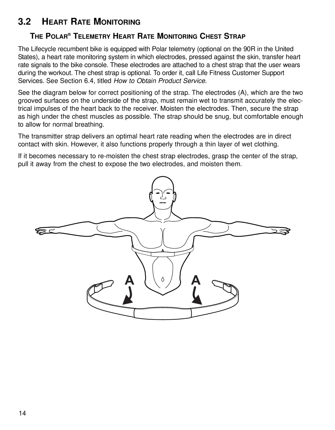 Life Fitness 93R, 90R operation manual Heart Rate Monitoring 