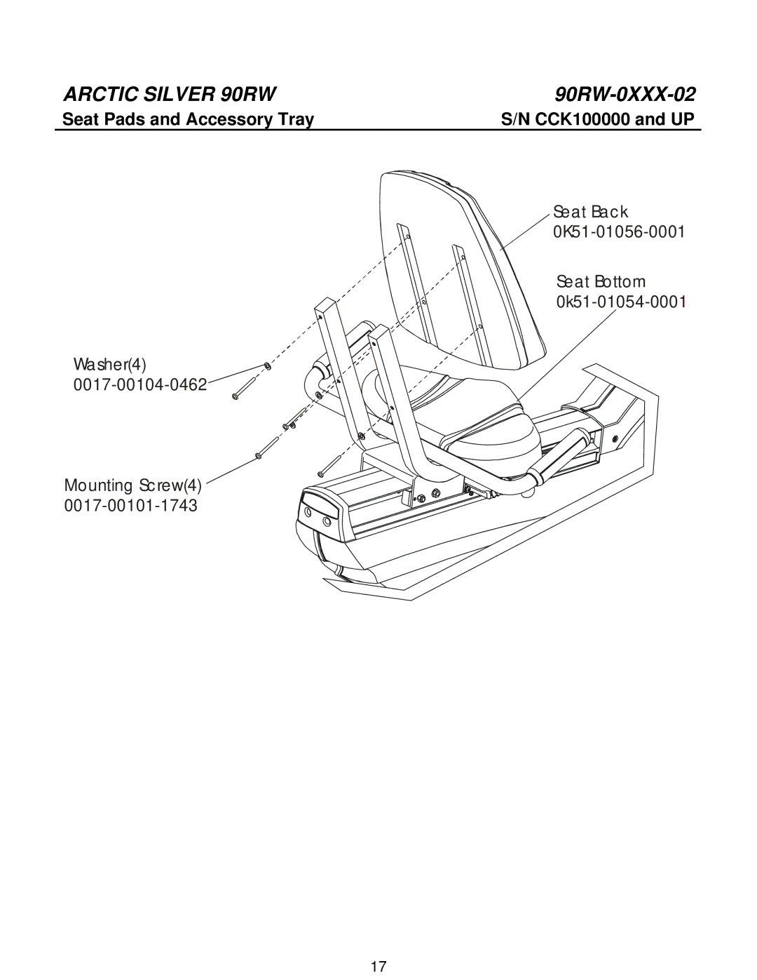 Life Fitness 90RW manual Seat Pads and Accessory Tray 