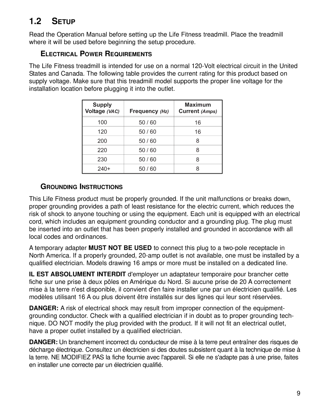 Life Fitness 90T, 91Ti operation manual Setup 