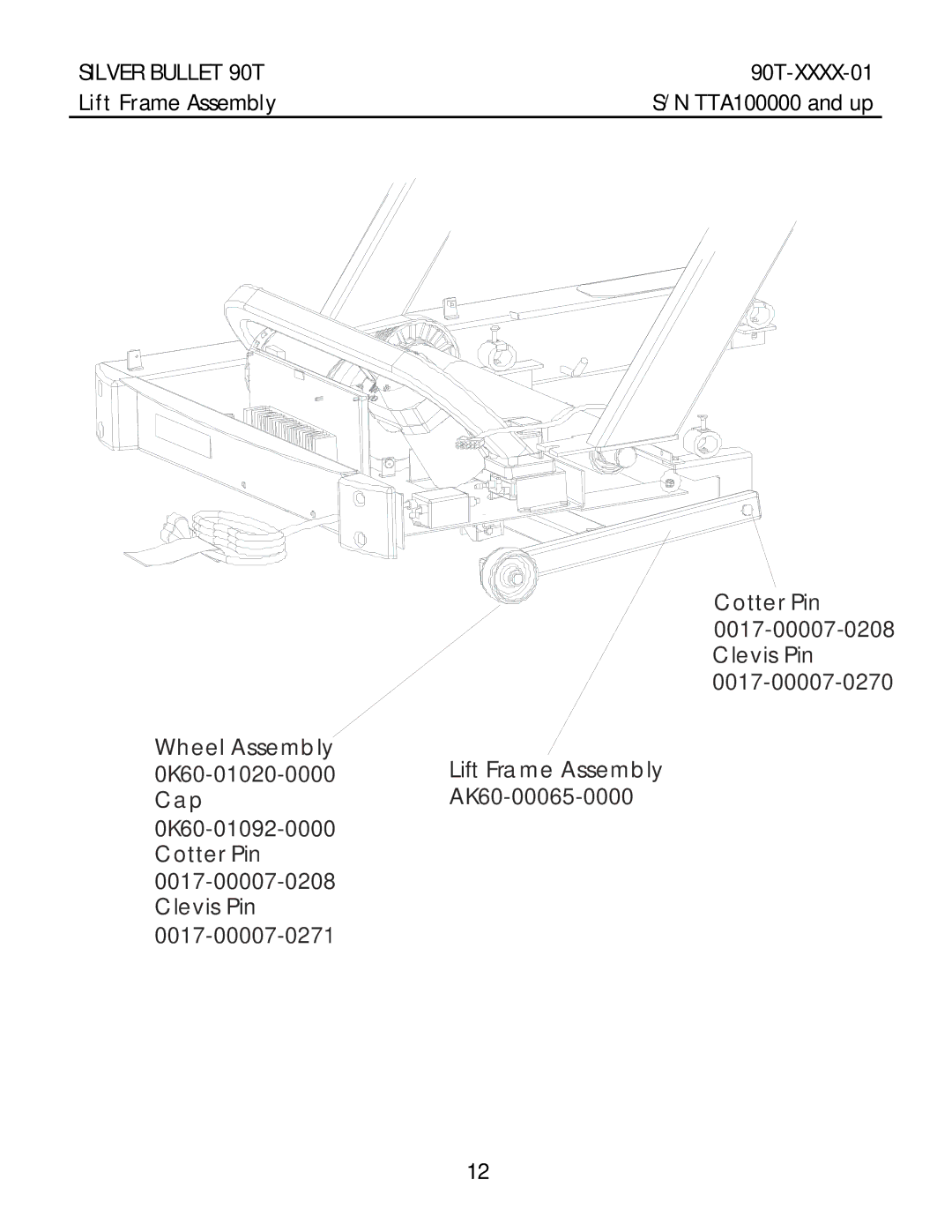 Life Fitness 90T-XXXX-01 manual Lift Frame Assembly 