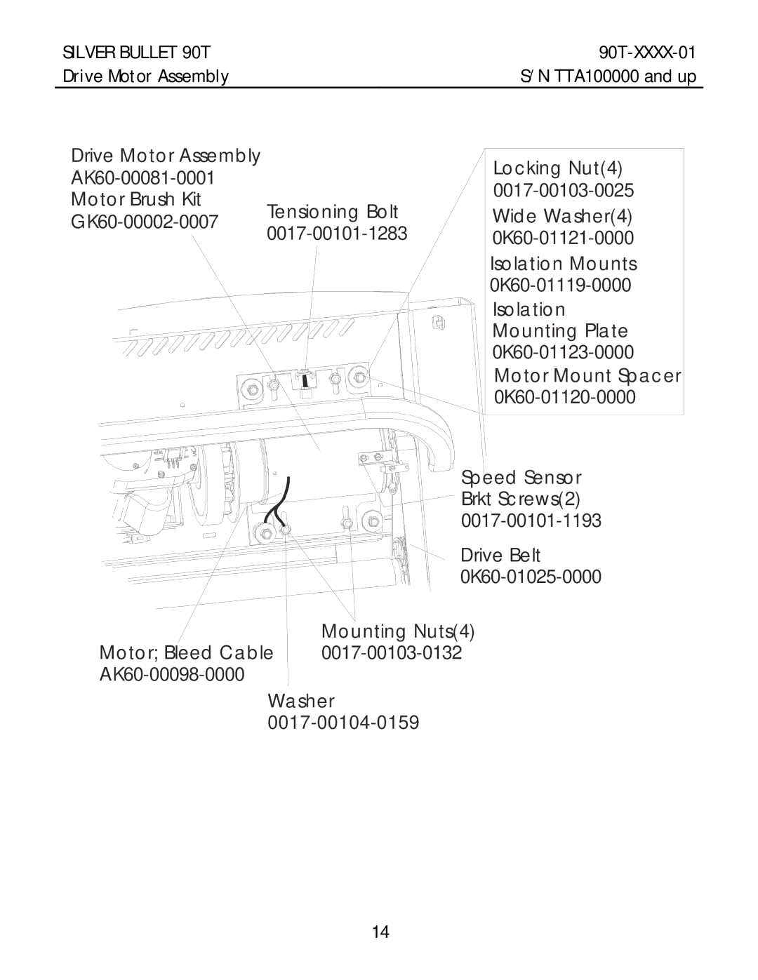 Life Fitness 90T-XXXX-01 manual Drive Motor Assembly 