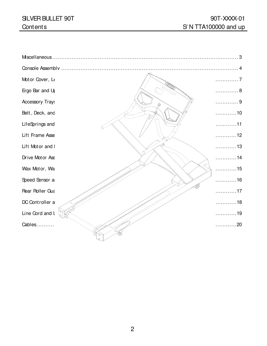 Life Fitness 90T-XXXX-01 manual Contents 