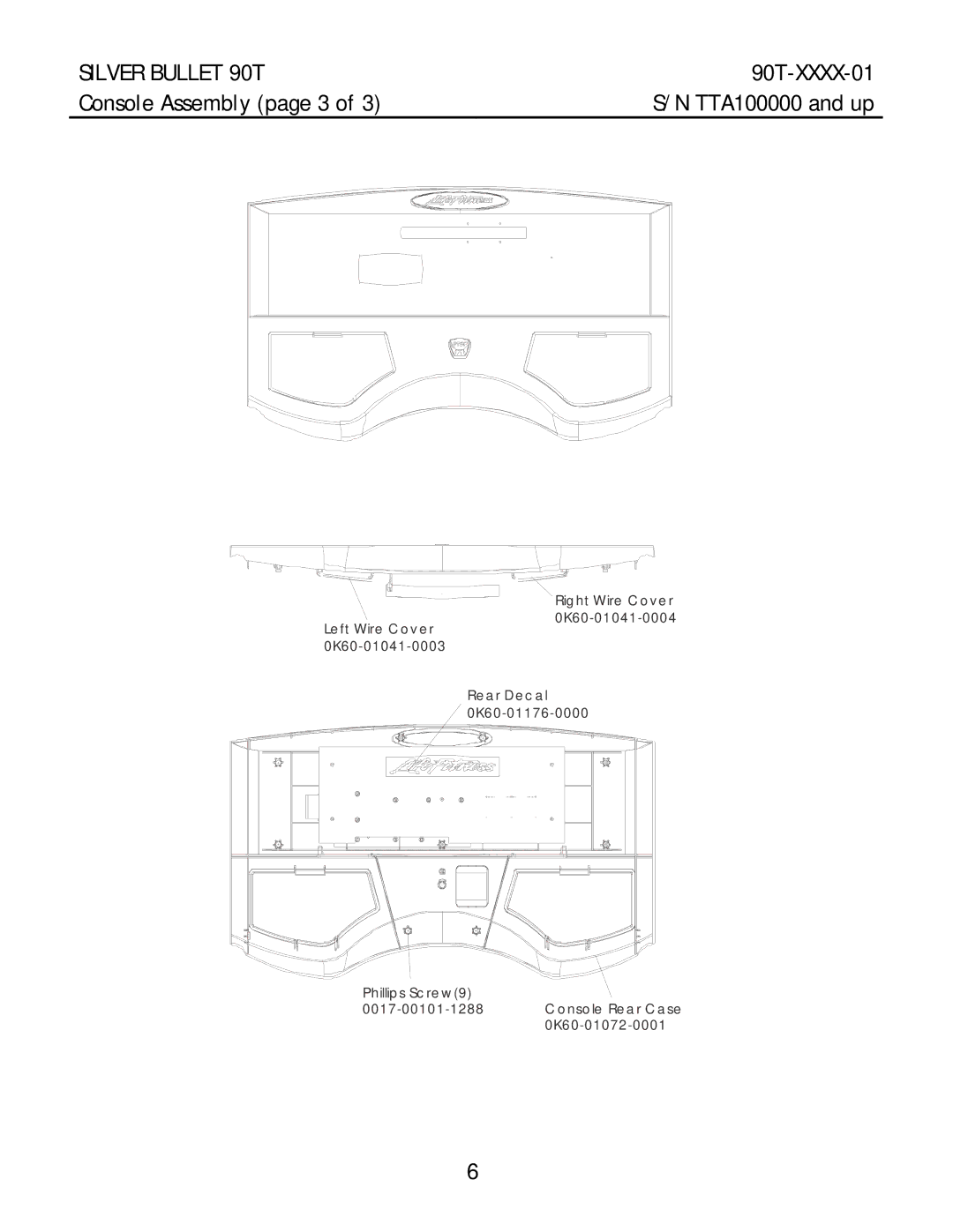 Life Fitness 90T-XXXX-01 manual Console Assembly page 3 