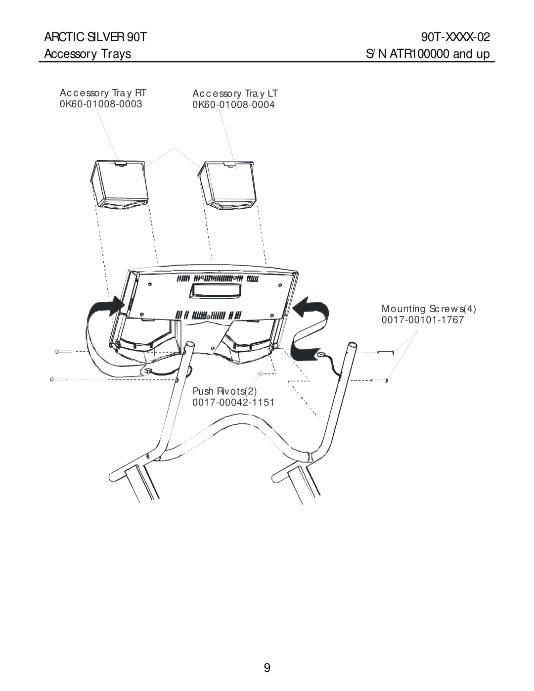 Life Fitness 90T-XXXX-02 manual Arctic Silver 90T 