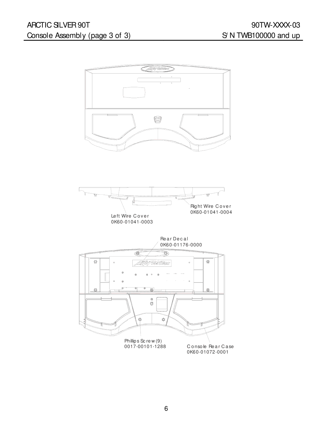 Life Fitness 90TW-XXXX-03 manual Console Assembly page 3 