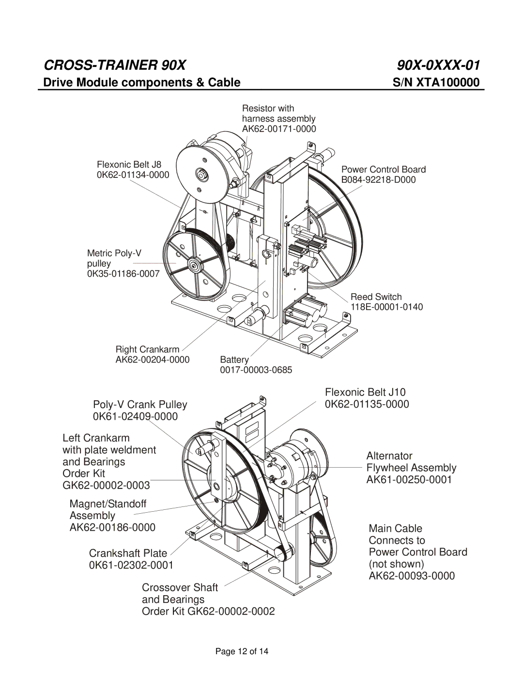 Life Fitness 90X-0XXX-01 manual Drive Module components & Cable 