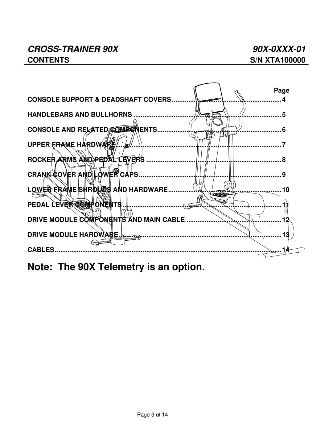 Life Fitness 90X-0XXX-01 manual Contents 