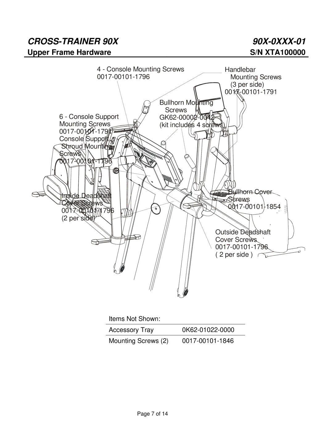 Life Fitness 90X-0XXX-01 manual Cross-Trainer 