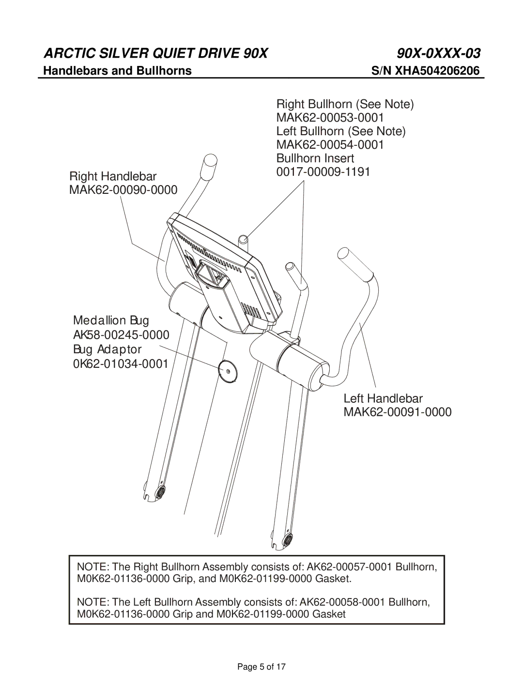 Life Fitness 90X-0XXX-03 manual Handlebars and Bullhorns 