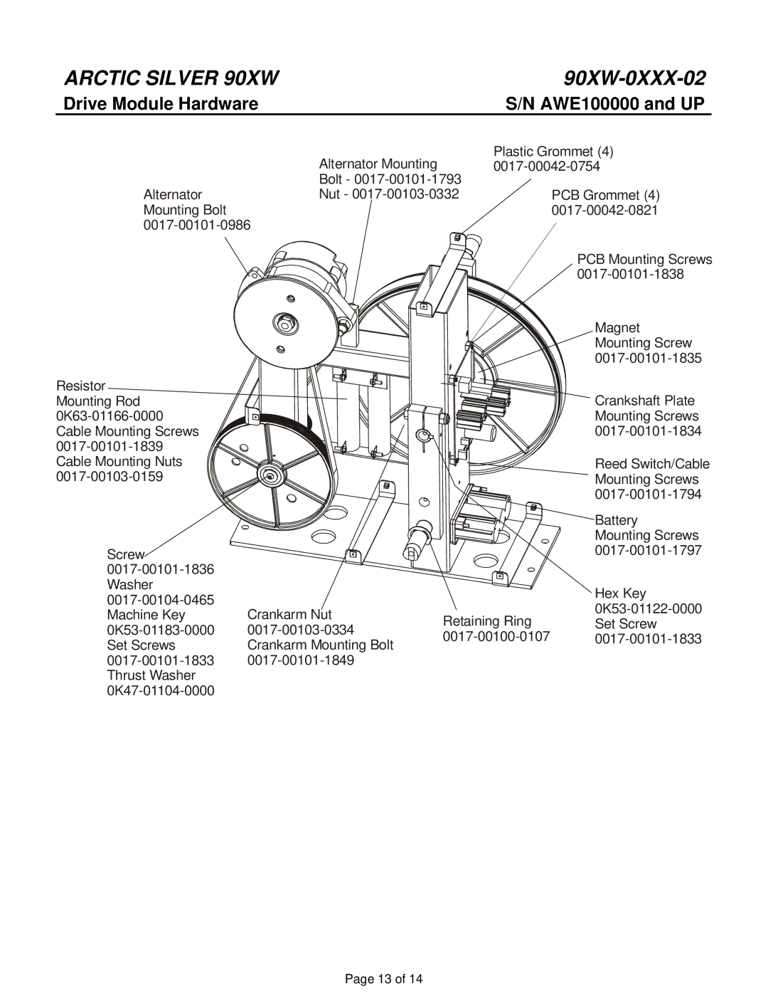 Life Fitness 90XW-0XXX-02 manual Drive Module Hardware 