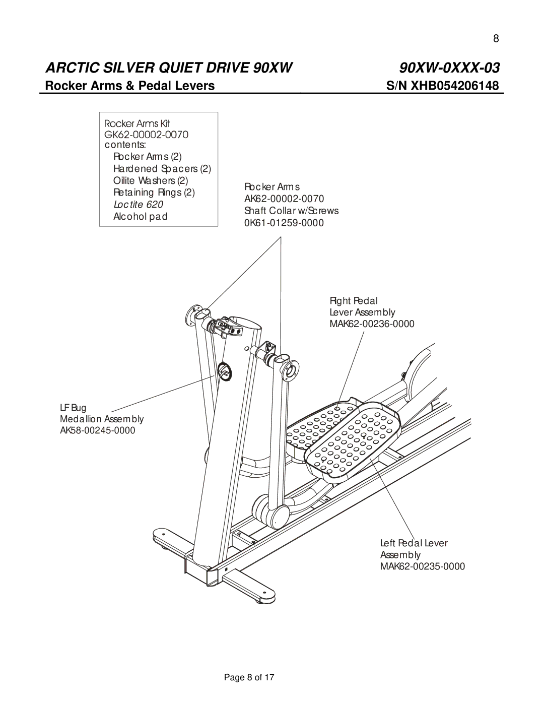 Life Fitness 90XW-0XXX-03 manual Rocker Arms & Pedal Levers 