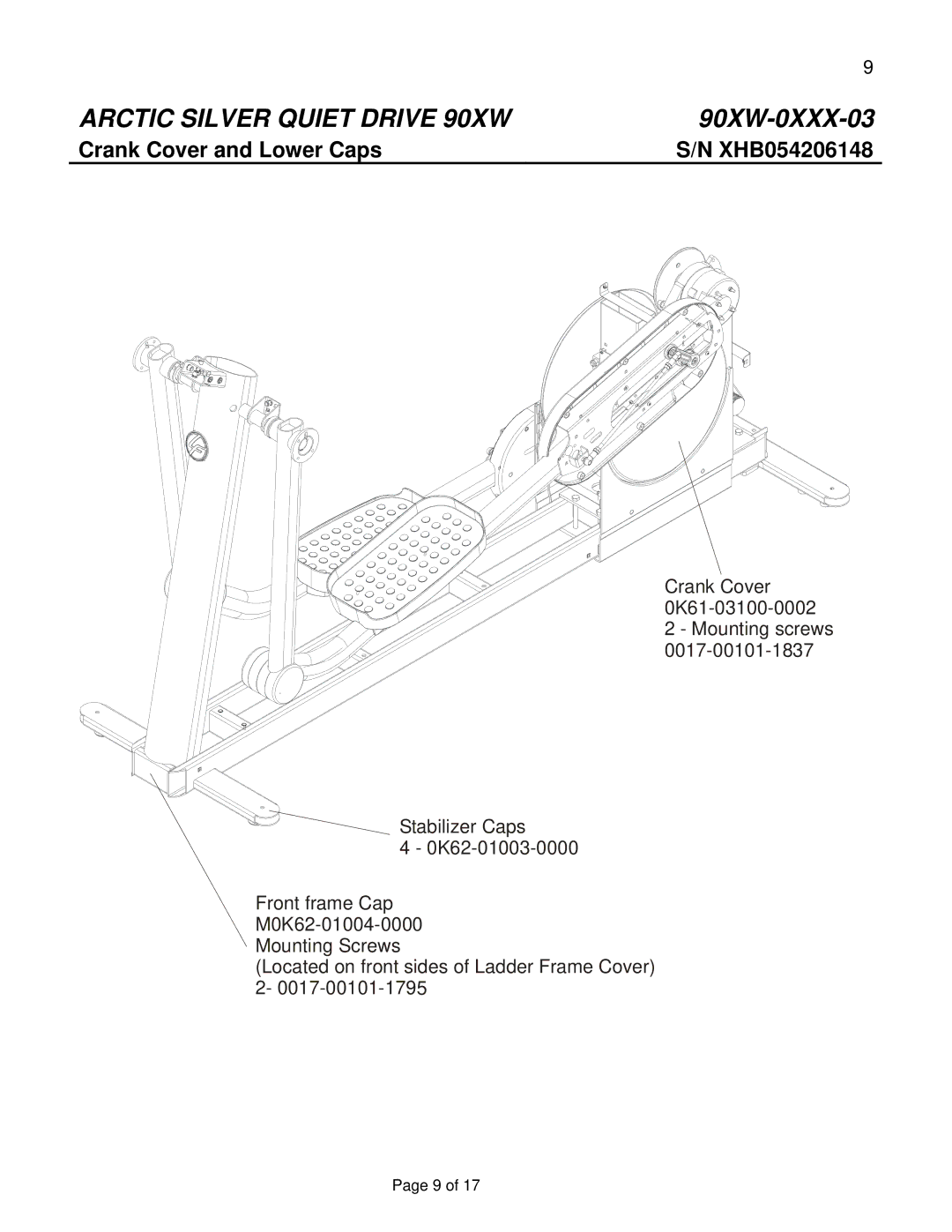 Life Fitness 90XW-0XXX-03 manual Crank Cover and Lower Caps 