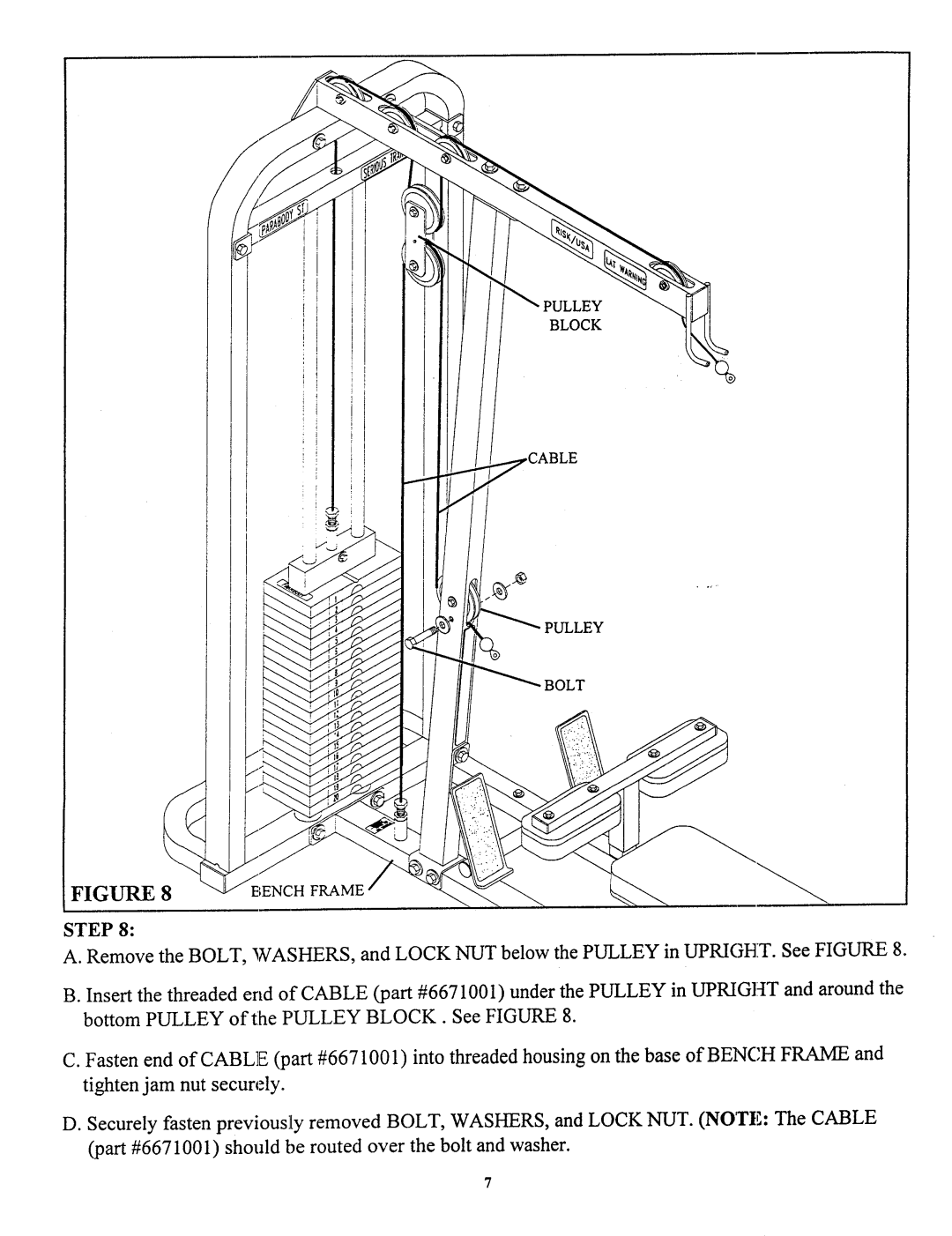 Life Fitness 913101 manual Fienchframe 