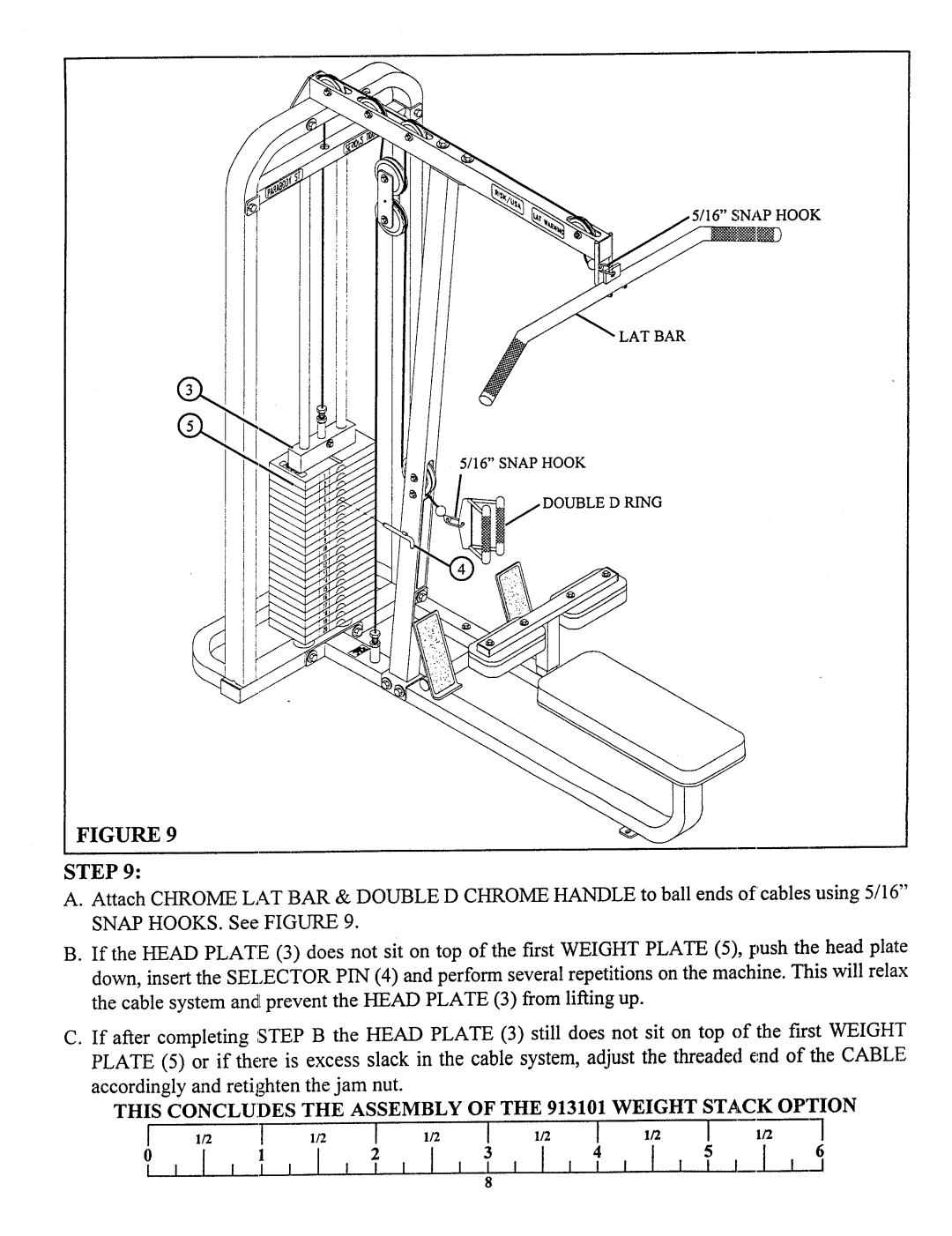 Life Fitness 913101 manual This Concludesthe Assemblyof Weightstack Option 