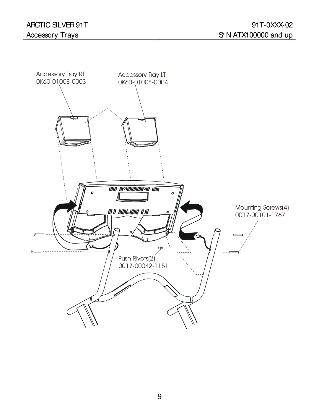 Life Fitness 91T manual Accessory Trays 