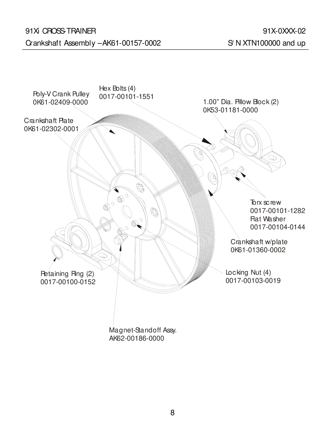 Life Fitness 91Xi manual XTN100000 and up 