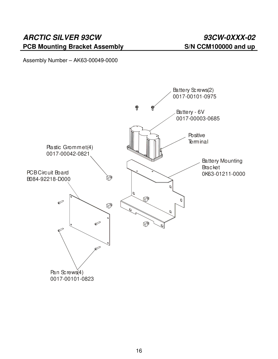 Life Fitness 93CW manual PCB Mounting Bracket Assembly 