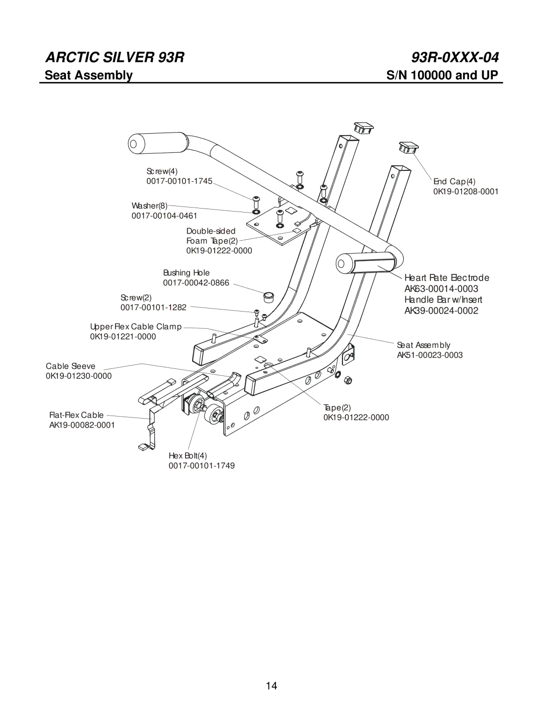 Life Fitness 93R manual Seat Assembly 