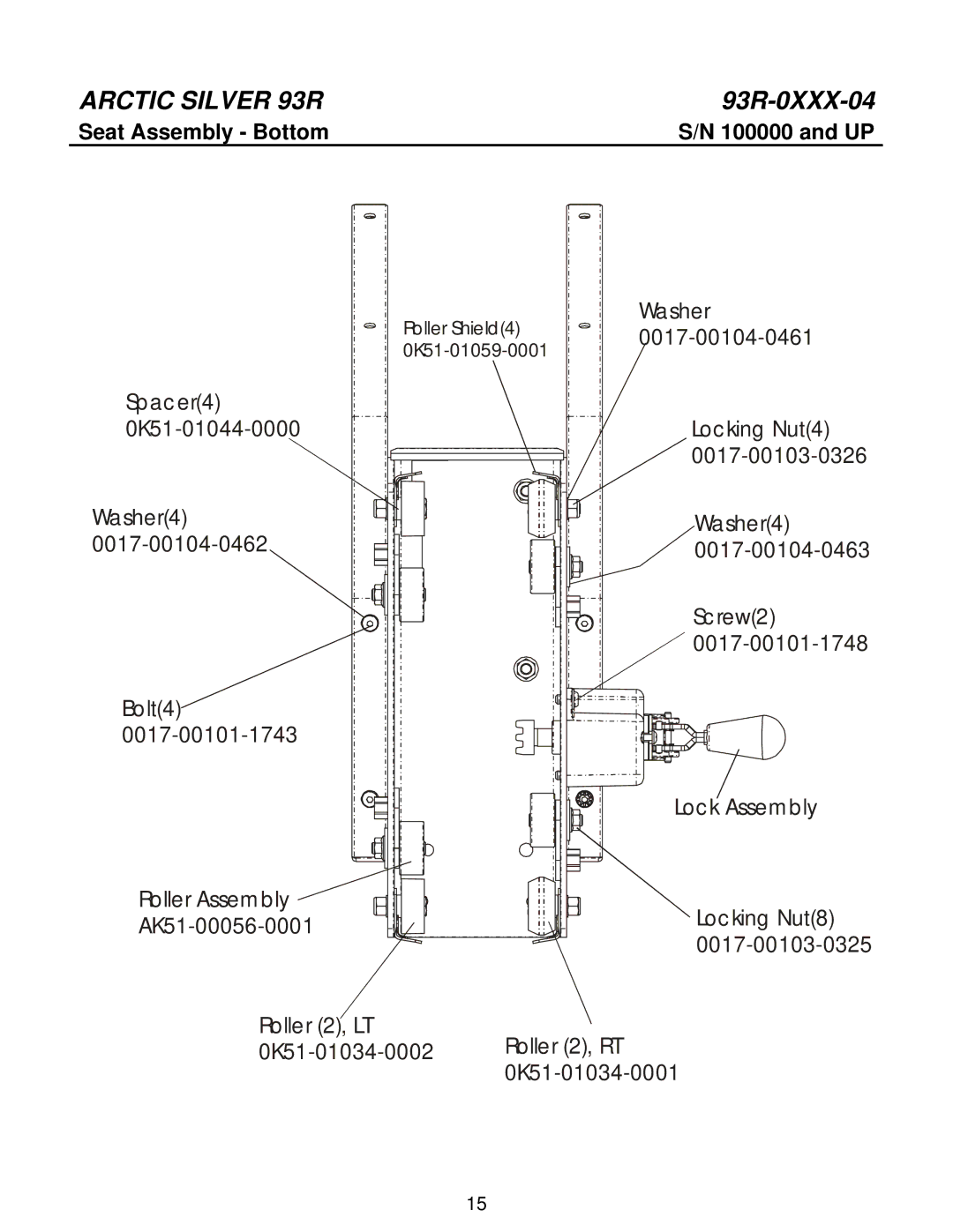 Life Fitness 93R manual Seat Assembly Bottom 