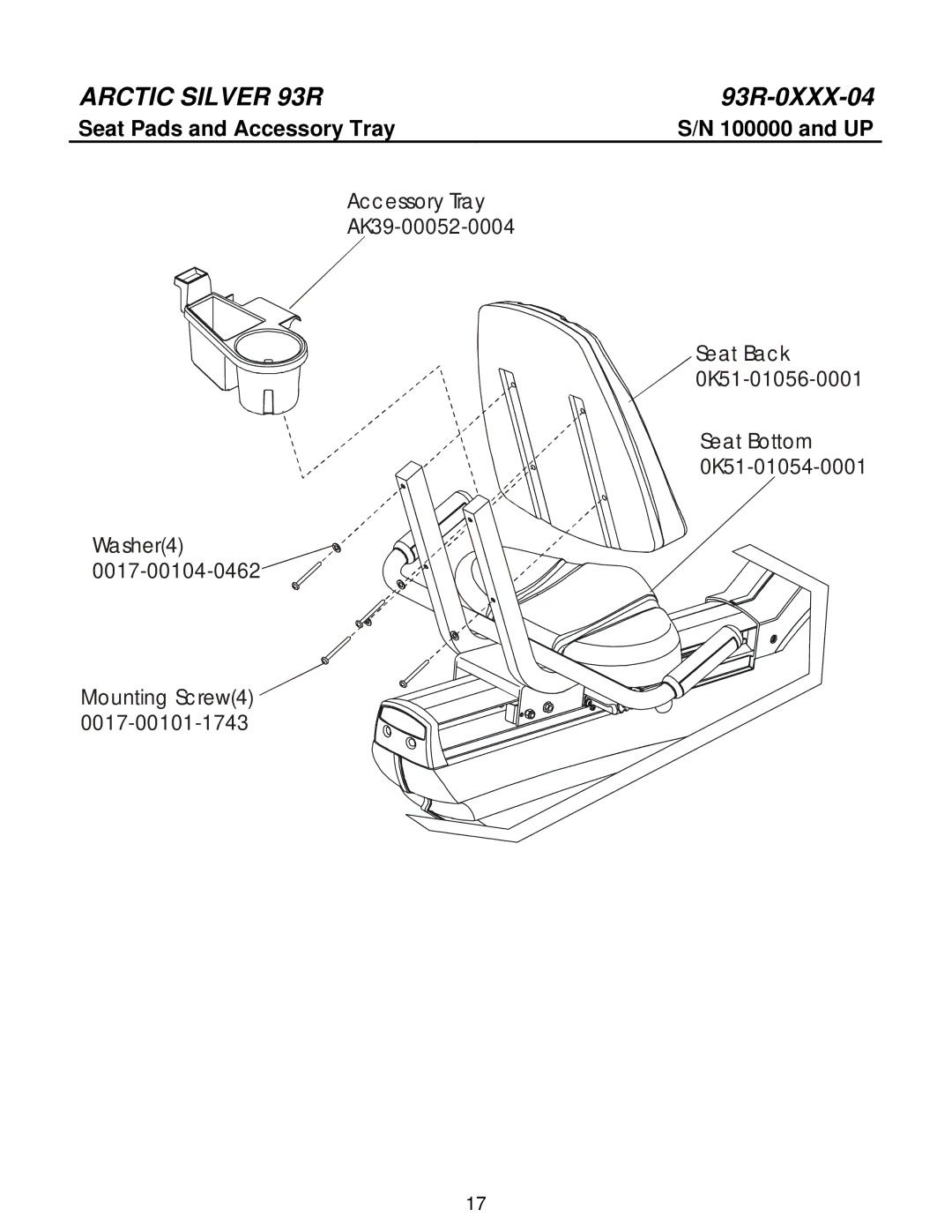 Life Fitness 93R manual Seat Pads and Accessory Tray 