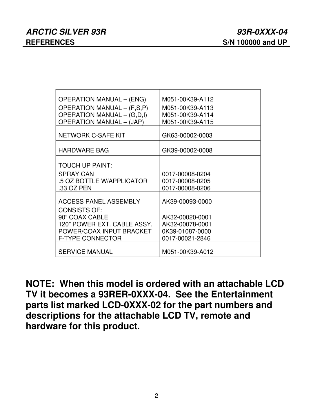 Life Fitness manual Arctic Silver 93R 